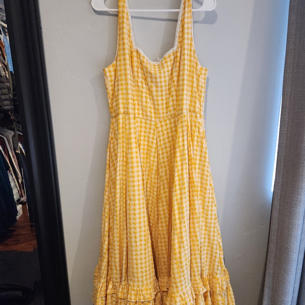 JessaKae Sunny Yellow Checkered Dress
